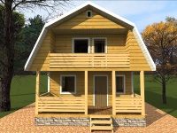Дом из бруса 6х8 | Одноэтажные с мансардой деревянные дома и коттеджи 6х8