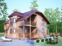 Каркасный дом 8х10 | Полутороэтажные деревянные дома и коттеджи с террасой