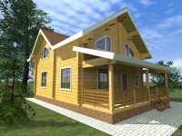 Дом из бруса 8х11 | Полутороэтажные деревянные дома с балконом